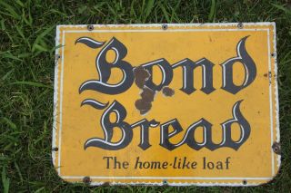 Vintage Bond Bread Porcelain Sign 1930 