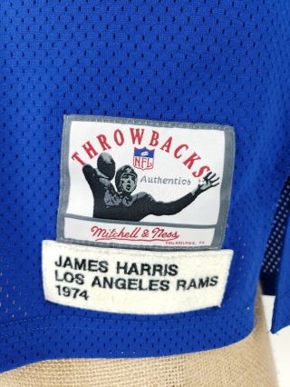 VTG Throwback 1974 Los Angeles Rams Jersey James Harris Mitchell & Ness size 56 5