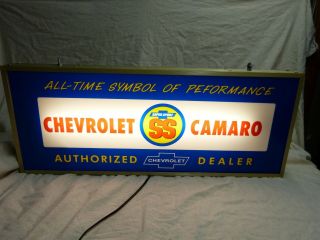 Old Chevrolet Camaro Advertising Dealer Sign Rare 67,  68,  69 Rs Ss Z28 Sign