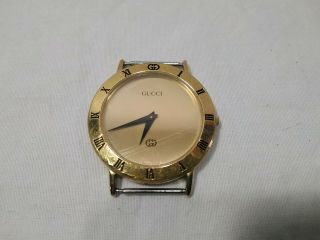 Authentic Gucci Men’s 3000m Gold Face Vintage Watch " Runs "