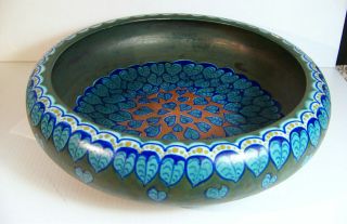 Gouda Holland Pottery Art Deco Large Low Bowl Vintage