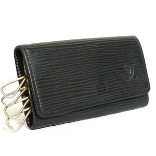 Auth Vintage Louis Vuitton Black Epi Leather Multicles 4 Key Case M63822 Ca0061