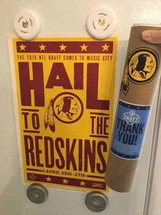 Washington Redskins 2019 Nfl Draft Poster - Very Rare Limited Edition 1 Of 150
