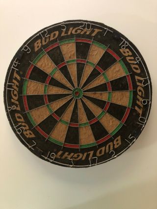 Vintage Bud Light Budweiser Beer Dart Board Bar Man Cave Heavy Wood