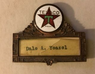 Vintage Texaco Texas Company Motor Oil Service Station Attendants Badge Rare Old