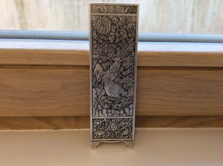 Vintage Chinese Silver Frieze Depicts A Rooster & Chrysanthemum Defines Autumn.