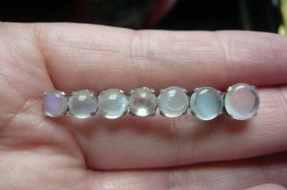 Art Deco Moonstone and Silver Brooch 4