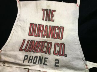 Vintage Durango Lumber Co Nail Apron Phone No.  ‘2’ A Sliver or A Carload 2