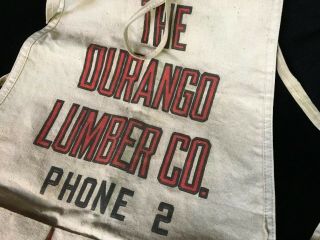 Vintage Durango Lumber Co Nail Apron Phone No.  ‘2’ A Sliver or A Carload 8