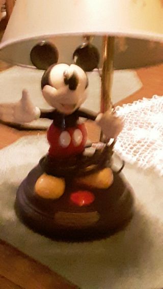 Vintage Animated Talking Mickey Mouse Table Lamp Shade Disney Rare Cute