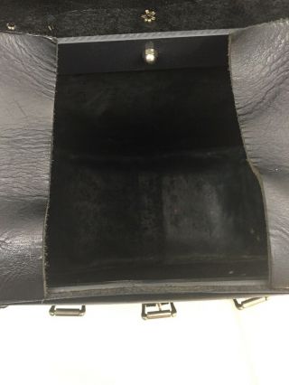 VINTAGE LEATHER MOTORCYCLE SADDLE BAGS BLACK LEATHER 6