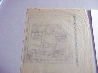 COOK ISLANDS STAMP RARE PENCIL DRAWINGS Of Unadopted 1930 ' s Stamp UNIQUE 3
