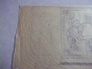 COOK ISLANDS STAMP RARE PENCIL DRAWINGS Of Unadopted 1930 ' s Stamp UNIQUE 4