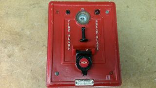 Vintage Fire Alarm Box - Station Autocall Co Antique With Back Box