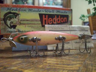 Vintage Heddon 5 Hook.  Unusual Colors,  Hardly.  Old Tackle