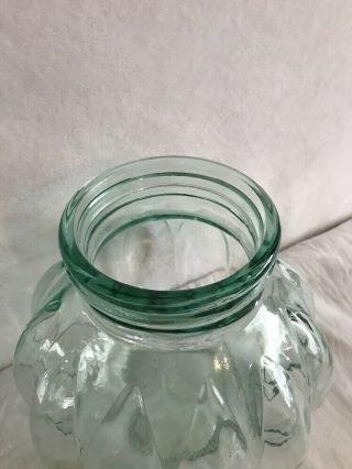 Vintage Italian Glass Jar Cookie Cork Lid Blue Green Italy 5