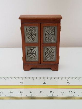 Oldham Studio Vintage Dollhouse Miniature Wood Colonial Pie Safe 1:24 Half Scale