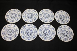 Set of 8 Vintage J&G Meakin NORDIC Blue Onion Pattern 7 