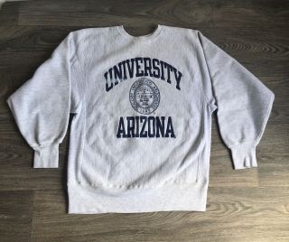 Champion Reverse Weave Sweatshirt 90s Vtg Arizona University Gusset Sweater M/l