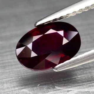 Full Gia Certificate Inc.  Rare 1.  47ct 8.  3x5.  6mm Oval Natural Crimson Red Ruby