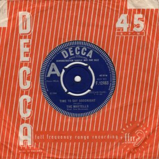 The Martells Time To Say Goodnight Mega Rare Decca Demo British Psych