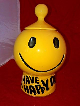 True Vintage Mccoy Have A Happy Day Cookie Jar - 1970 