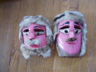 Vintage Mexican Dance Mask Small Old Man Tejorones Oaxaca