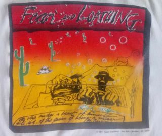 Fear And Loathing In Las Vegas - T - Shirt Sz Lg.  Ralph Steadman Art.  Vintage 1984.