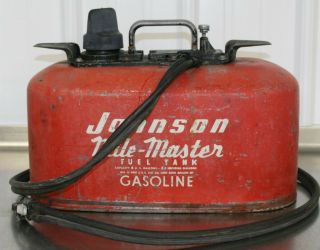Vintage Johnson Mile Master Pressurized Outboard 4 Gallon Fuel Gas Tank Can