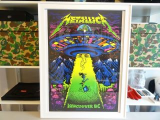 2017 Rare Metallica Custom Framed Ames Bros Vancouver Rock Concert Poster S/n70