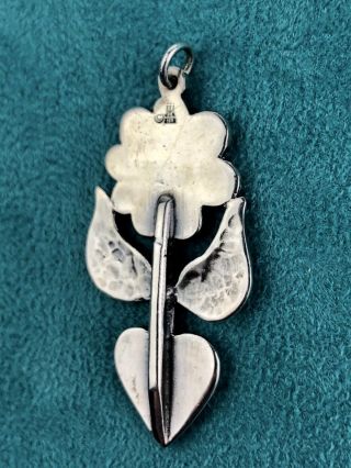 Rare Retired James Avery Sterling Silver Melissa Flower Heart Pendant 9