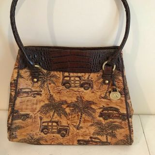 Brahmin Copa Cabana Handbag With Vintage Woody Station Wagons