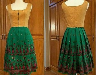 Vintage Dirndl Dress C.  1940 - 50 