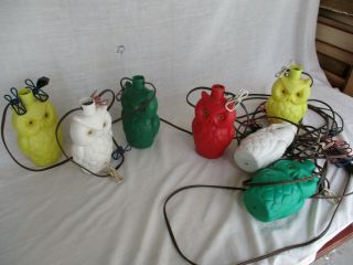 12 Vintage Retro Noma Owl Party Lites String Camping Rv Patio Blow Mold Lights