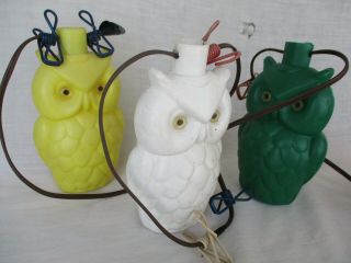 12 Vintage Retro NOMA Owl Party Lites String Camping Rv Patio Blow Mold Lights 3