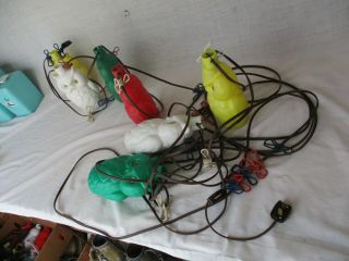 12 Vintage Retro NOMA Owl Party Lites String Camping Rv Patio Blow Mold Lights 8