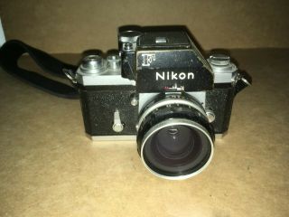 Vintage Nikon F Film Camera W/ Nikkor - H Auto 1:3.  5 F= 2.  8cm
