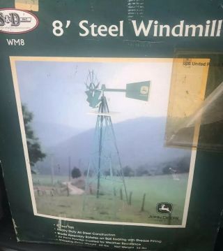 Very Rare John Deere Windmill Advertising Windmill 8 Foot High Box
