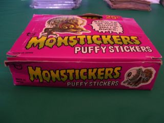 1979 Rare Full Box Topps Monstickers Puffy Stickers 36 Packs