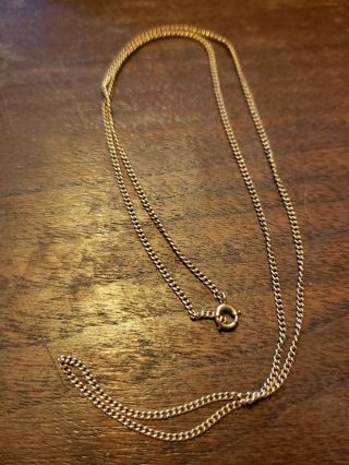 Vintage 10k Solid Yellow Gold 18 " Curb Link Chain Necklace - 2.  5 Grams