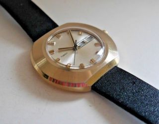 Vintage Timex Mechanical Wrist Watch 1973 Rare Retro 1970 ' s Gold Plated C514 3