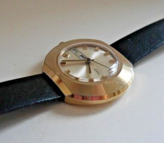 Vintage Timex Mechanical Wrist Watch 1973 Rare Retro 1970 ' s Gold Plated C514 4