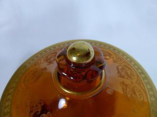 Cambridge Glass Co Pattern Vintage Lidded Candy Dish Bowl Amber with Lid 3