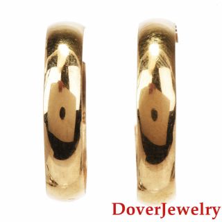 Estate 14K Yellow Gold Hoop Earrings NR 2