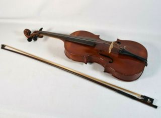 Vintage/antique? Violin Instrument W/ Bow (just Pulled Out Of Grandmas Closet)