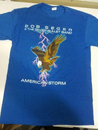 Vintage Bob Seger 1986 American Storm Concert Tour T - Shirt Lg Against The Wind