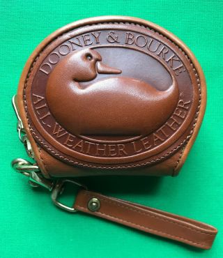 Vintage Dooney & Bourke Big Duck Coin Purse - Tan Wristlet,  Zip,  Strap