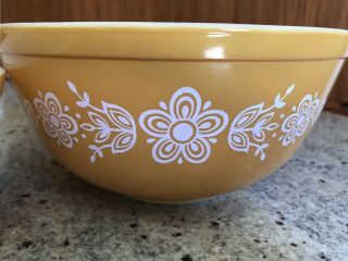 Vintage Pyrex Glass Butterfly Gold Bowl Bowls Flower Mid Century Kitchen 3pc Set 6