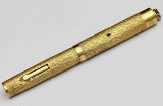 1920s Vintage Art Deco Wahl Gold Overlay Fountain Pen W/ 14k Goldman Pen Co.  Nib