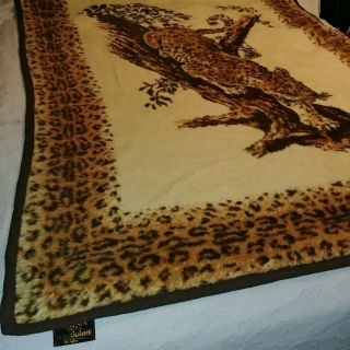 Vintage IBENA Relax Dolan Blanket Reversible Panther 72 X 53 Made in W.  Germany 4